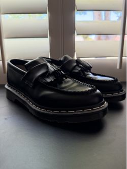 White Stitch Smooth Leather Loafers