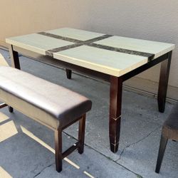 Table With Chairs And Bench