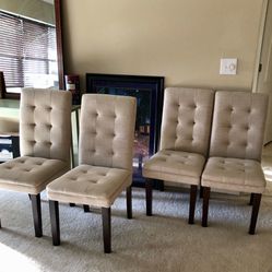 Please note***Pick Up in Winter Garden Florida!! SET ! set. Includes all four chairs in neutral color chairs were used for staging only price to sell.
