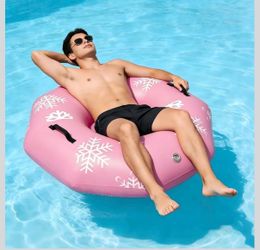 42" Heavy Duty Inflatable River Tube with Stable Octagonal, Heavy-Duty PVC Rafting Floats for Adults , Pool, Lake, River,Pink