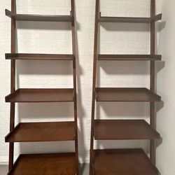 2 Allen & Roth Ladder Bookshelves