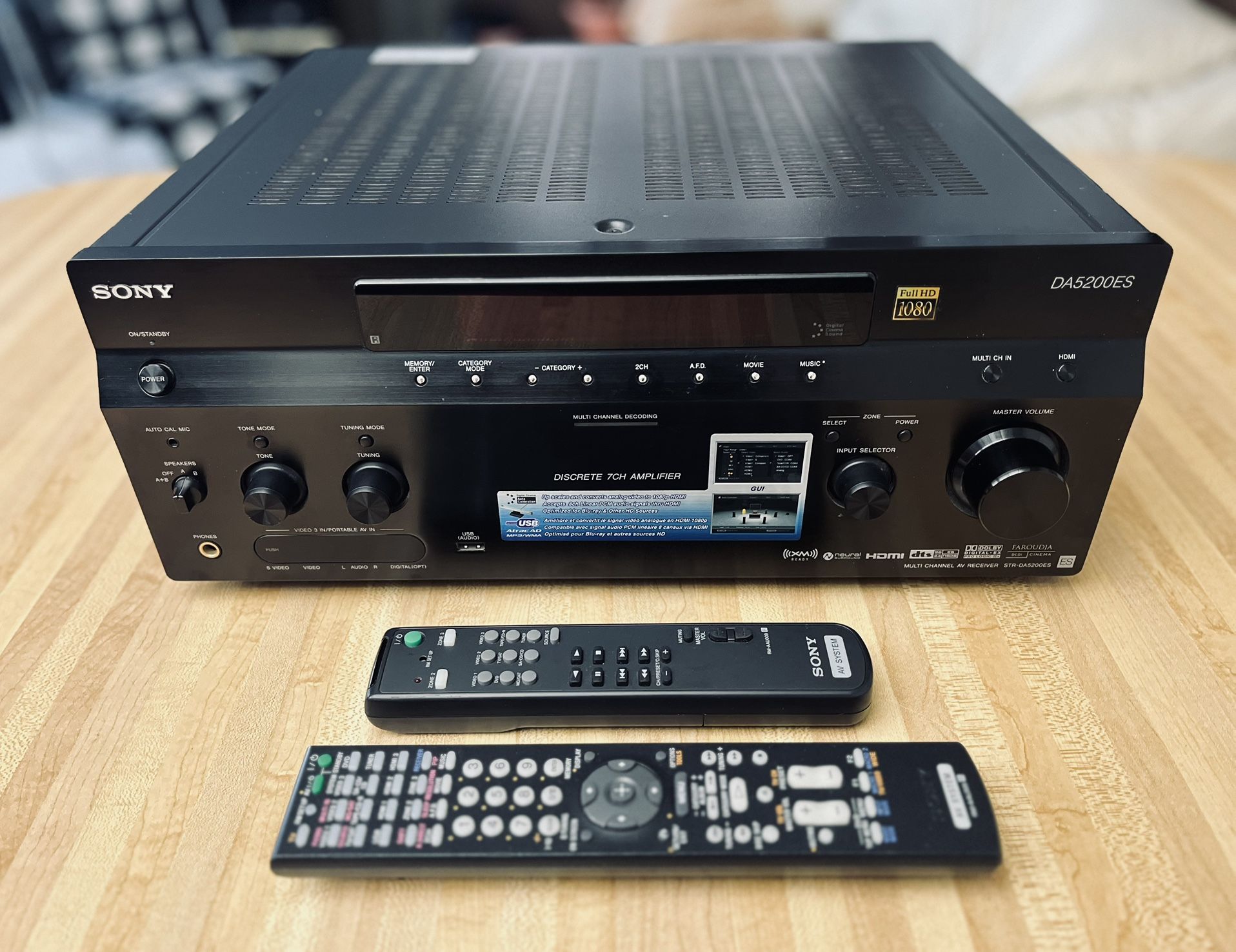 Sony STR-DA5200ES 7.1 A/V Receiver w/ OEM Remotes 