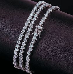 Round Diamond Tennis Bracelet Natural Diamonds VS2 14k Gold