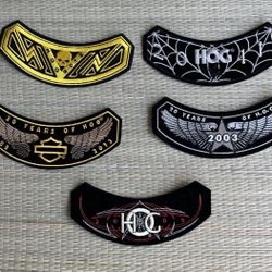5 Harley-Davidson HOG  Patches, Parches 