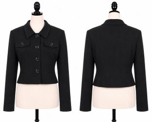 80s Rayonne Vrillee Black Blazer