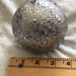 Silver Abstract Design Paperweight Ball