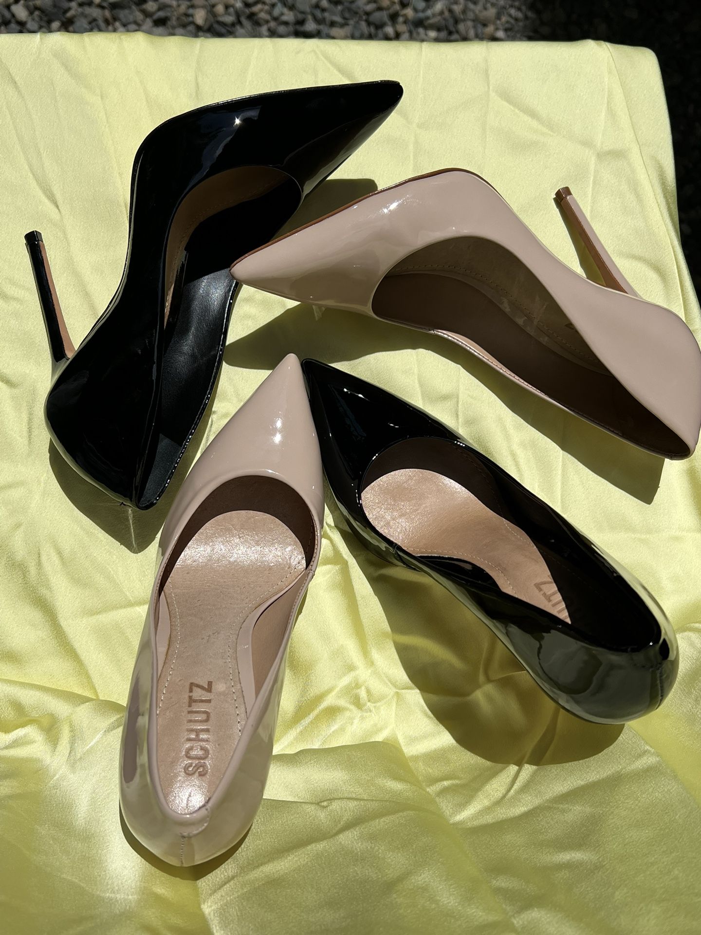 Black and beige shoes