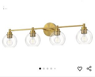 4276: New VONLUCE Bathroom Light Fixtures, 4-Light Vanity Light with Globe Glass Shades E26 Sockets, Bathroom Lights Over Mirror for Bedroom Hallway L
