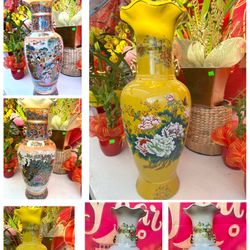 24” Ceramic Flower Vase Bình Hoa Bằng Sứ 24” In. 