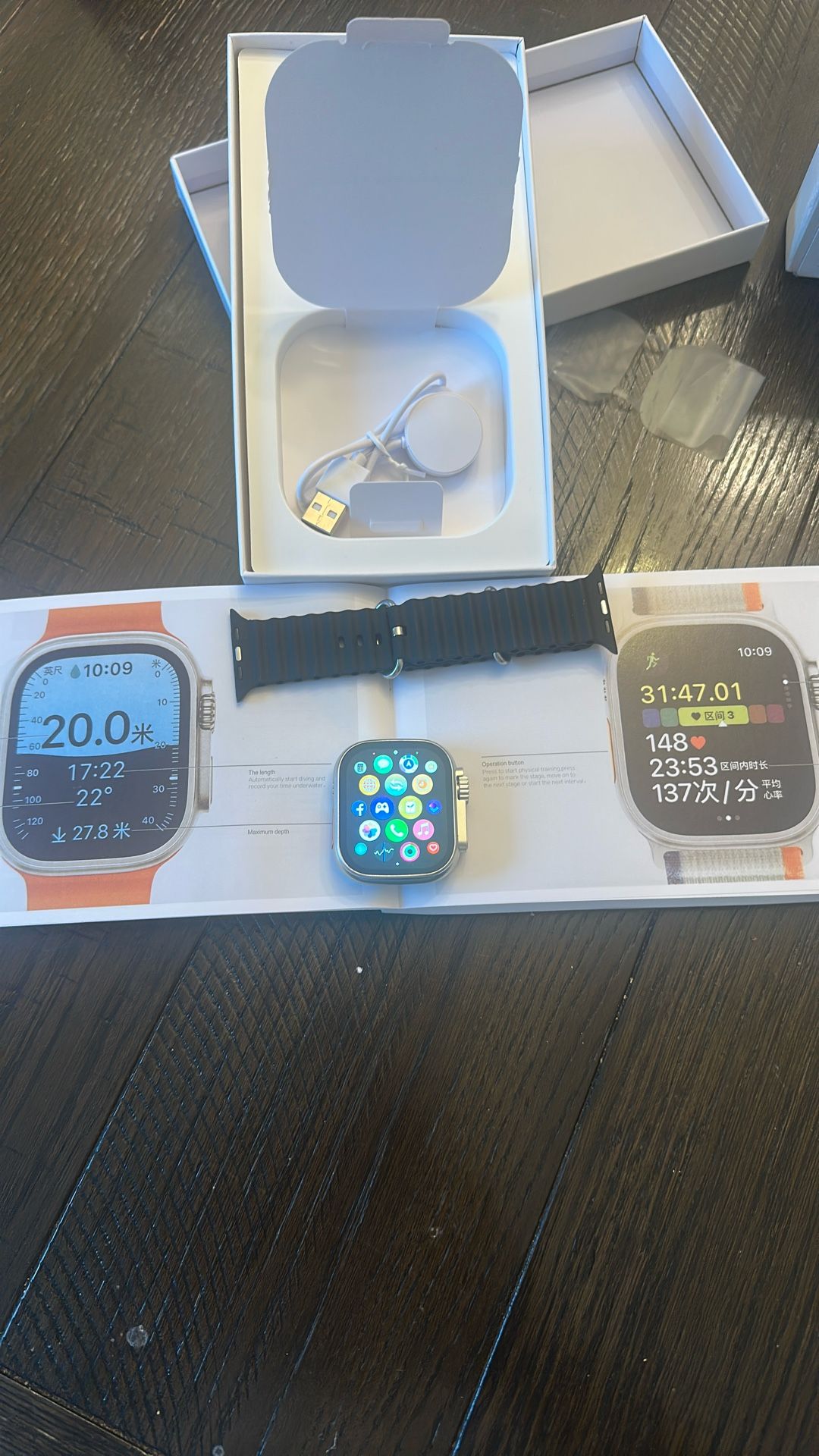 Apple Watch Ultra 2 Titanium Case Black Ocean Band 49MM