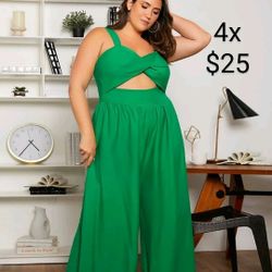 Plus Size Green Jumpsuit