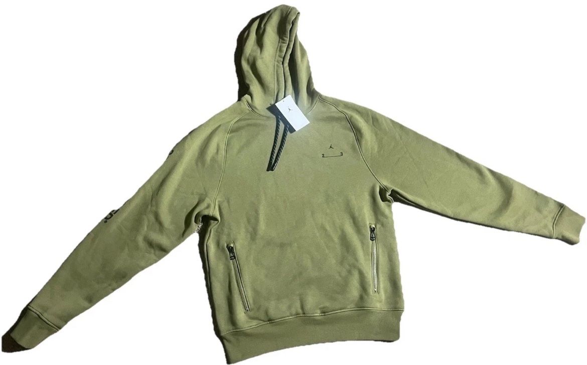 Jordan 23 Engineered Men's Fleece Pullover Hoodie in Olive Green size Small