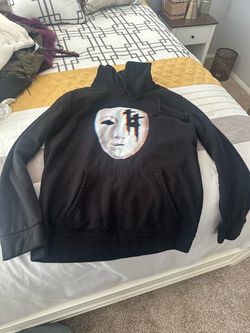 Black hoodie with white mask