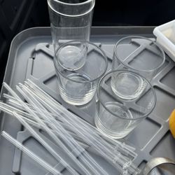 3 For $5 Small Glass Cup & $1 For All Plastic Straws
