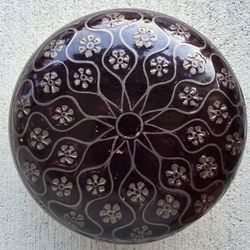 Vintage Brass Enamel Trinket Box – 4.5” (11.5 cm) – Floral Design – Boho Decor