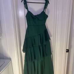 Green Ruffle Maxi Dress - Medium - New!