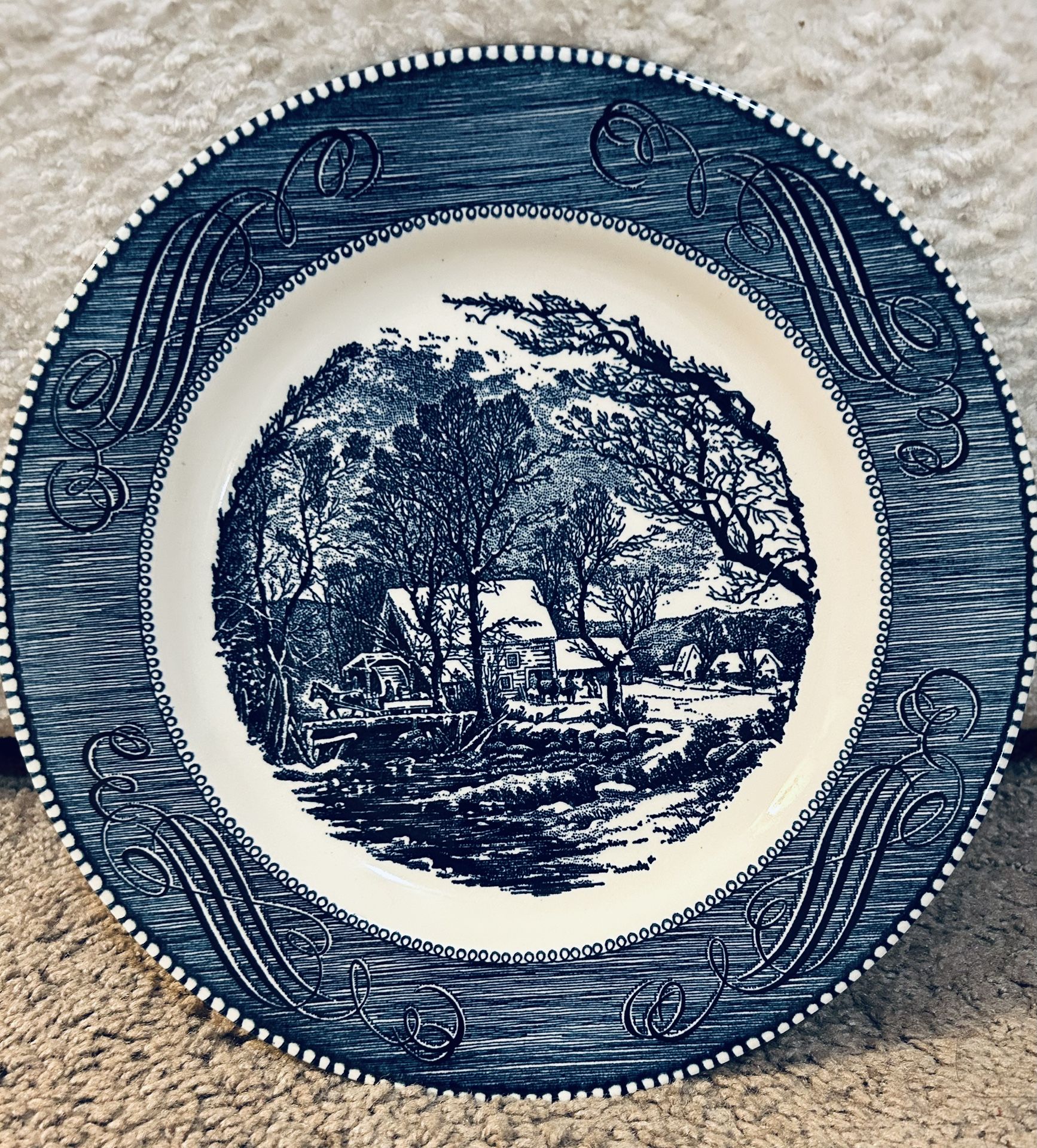 Currier & Ives "The Old Grist Mill" Dinner Plate