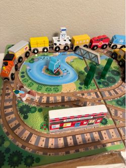 Melissa & Doug wood train box play set