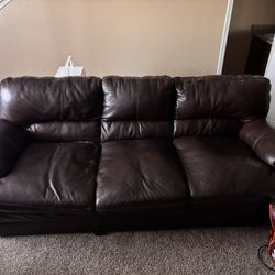 Brown Leather Sofa (pick up only)