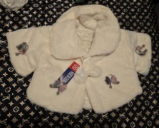 White Faux Fur Jacket 12-18 months