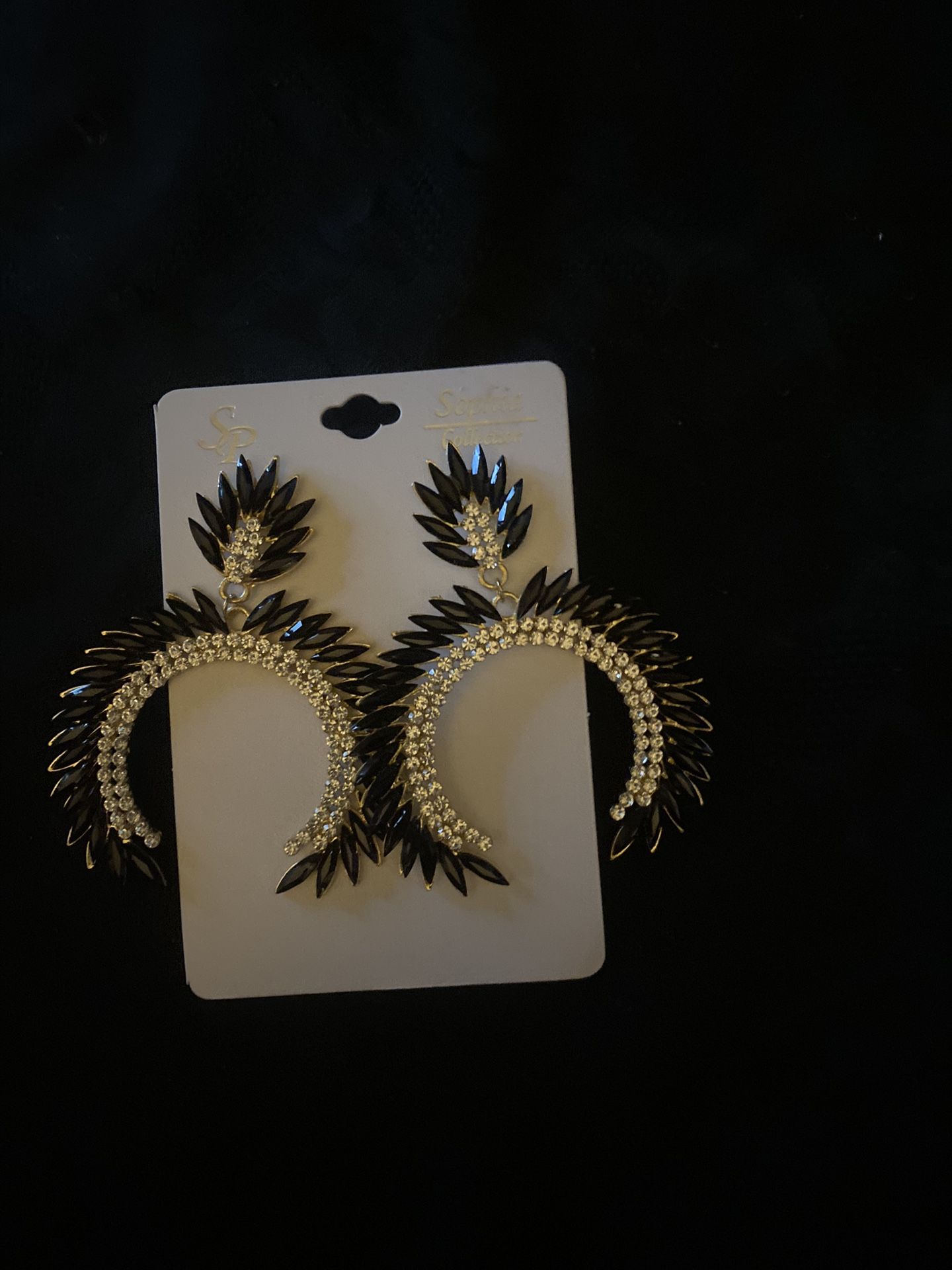 Black And Gold Rhinstone