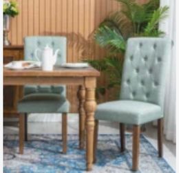 2 Dining Room Chairs - Aalderich Tufted Upholstered by Red Barrel Studio Upholstery