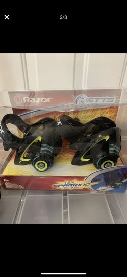 Razor Jett’s with sparking action wheels. Brand New