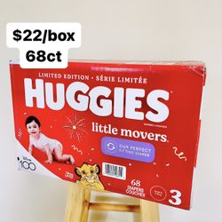 Size 3 (16-28 Lbs) Huggies Little Movers (68 Baby Diapers)
