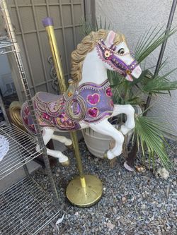 Bling Large 5 Ft Carousel Horse Decor 