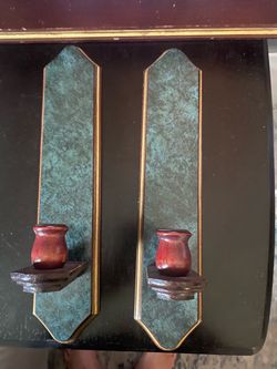 Pair of Wall Candle Sconces with shelf