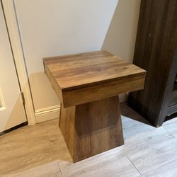 Wooden Square Side Table, Side Couch Table, Dark Wood Side Table, End Table, Small Side Table, Accent Furniture For Living Room