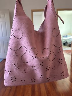 Pink Leather Hobo Bag