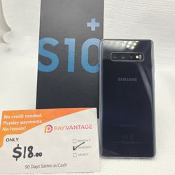 SAMSUNG GALAXY S10 PLUS 128GB UNLOCKED.   FREE SMARTWACH/ HEADPHONES. PAY $1 TODAY  REST IN  PAYMENTS.  NO  CREDIT NEEDED  FINANCING  