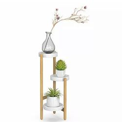 Bamboo Plant Stands Indoor, 3 Tier Tall Corner Plant Stand Holder & Plant Displa