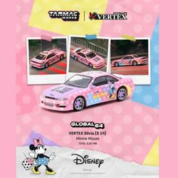 Tarmac Works 1:64 Nissan Vertex Silvia S14 Minnie Mouse Global64