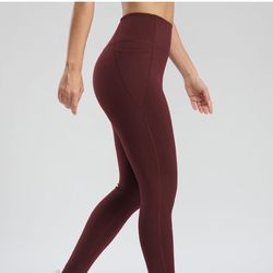 Leggings 27" Water Resistant Thermal Winter Running Hiking Pants with Pockets High Waisted