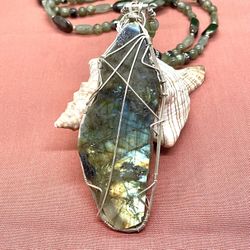Sterling Handmade Labradorite Necklace 