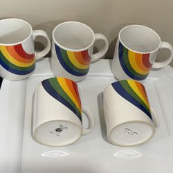 Vintage Rainbow Mug FTD Coffee Tea Mug Ceramic Korea 1980’s