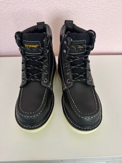 Wolverine Black Leather Work Boots US size 7.5