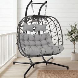 Double Egg Swing Chair with Stand