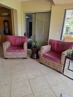 Comfortable wicker chairs