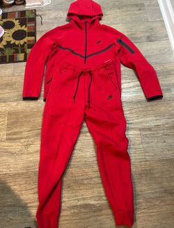 Red Nike TrackSuit Tech