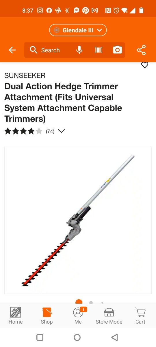 SUNSEEKER
Dual Action Hedge Trimmer Attachment (Fits Universal System Attachment Capable Trimmers)