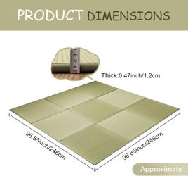 AGiHARA Japanese Tatami Mat, Patchwork Tatami Floor Mats, 96" x 96"   #1265R Y1