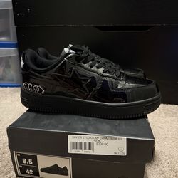 Bape shoes black size 8.5 men’s lightly used