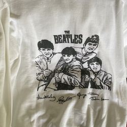 Crew Neck White Beatles Sweatshirt