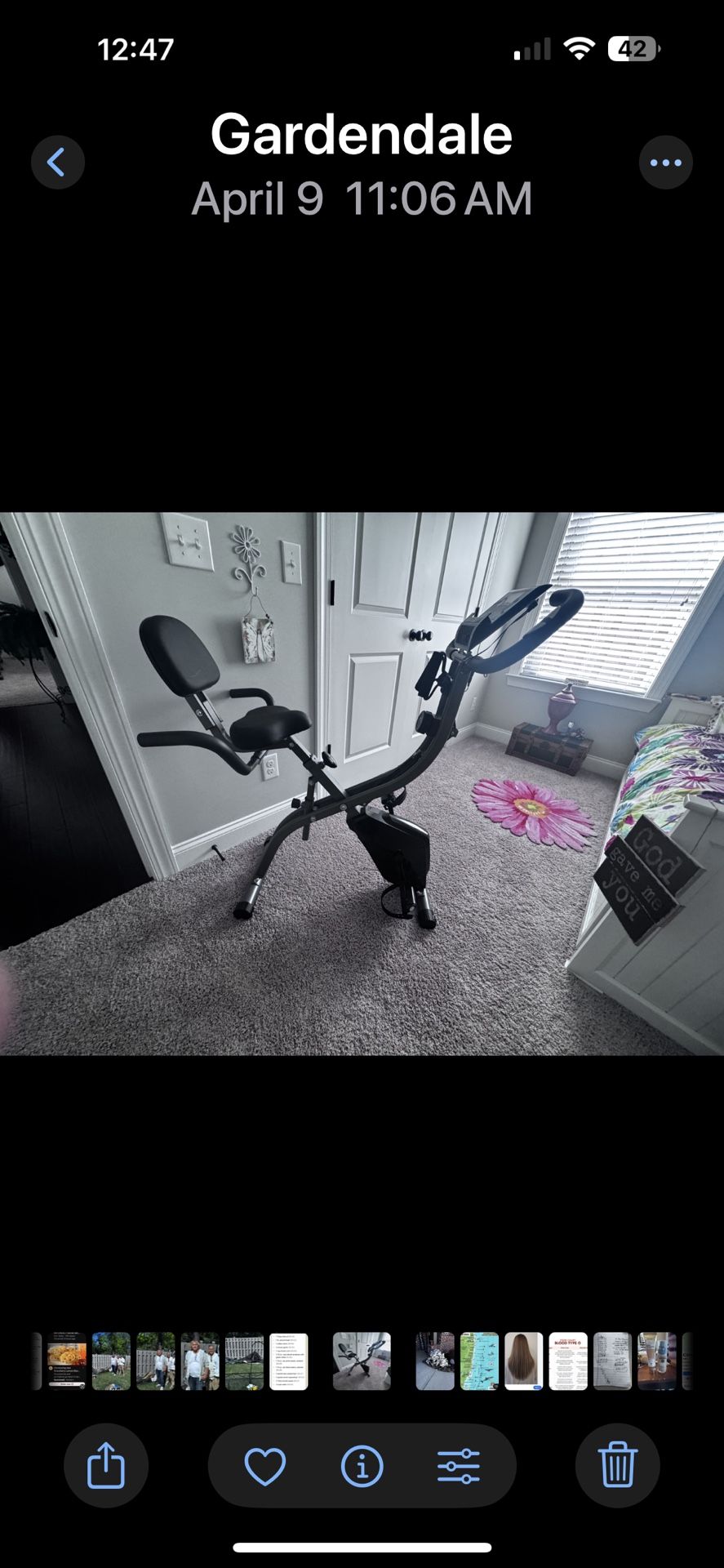 Foldable Exercise Bike With Arm Exercise Pulls