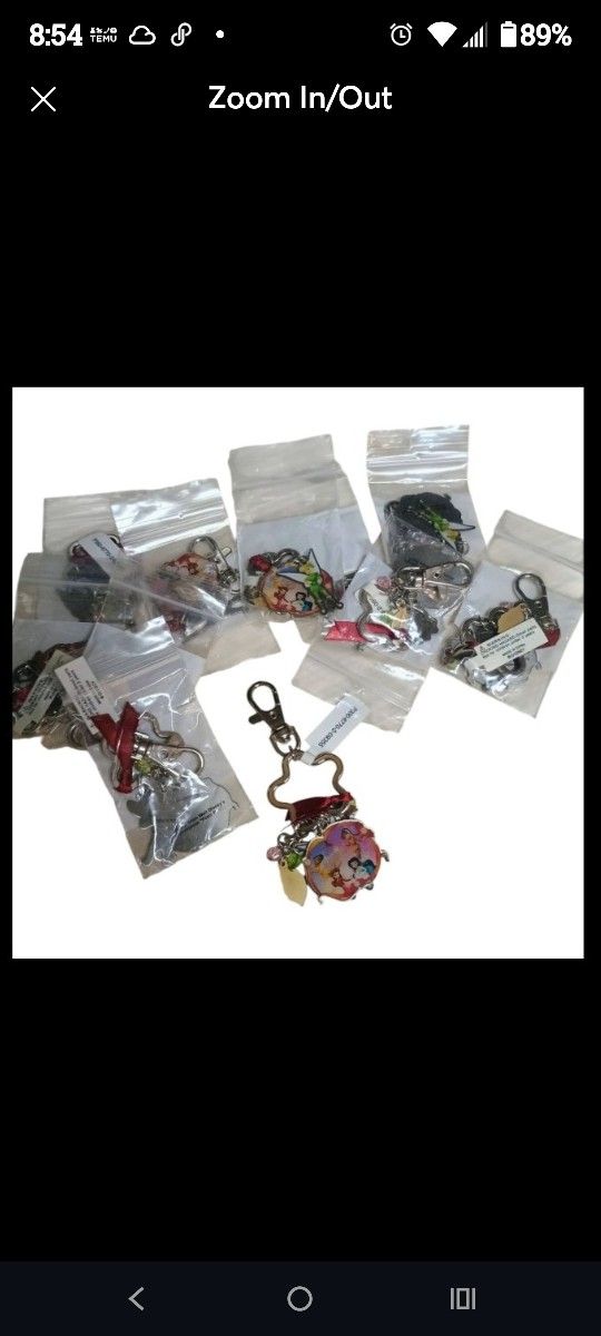 Lot Of 10 New Disney Keychain With Tinkerbell Bag Clip