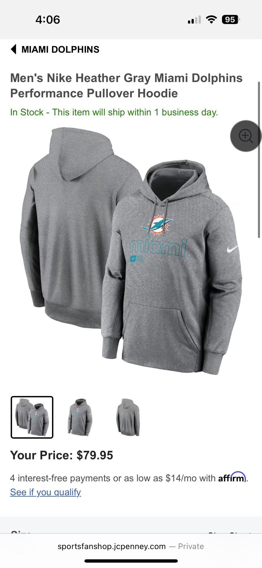 Miami Dolphins Nike Performance Hoodie
