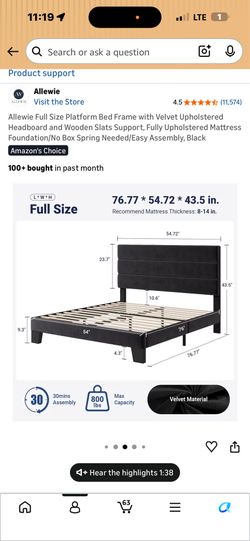 BED FRAME AND MATTRESS